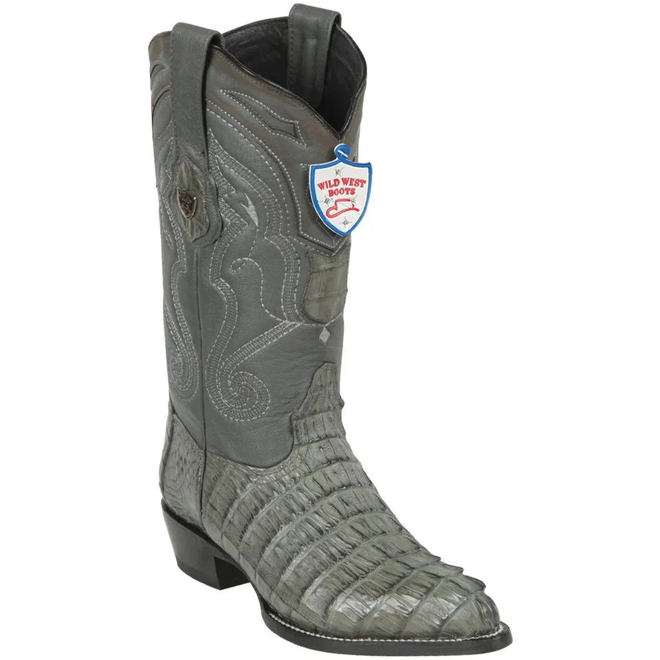 Botas de Cocodrilo Caiman Cola Original Horma Puntal Color Gris - Wild West Boots - Imagen 2