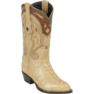 Botas de Cocodrilo Caiman Cola Original Horma Puntal Color Arena - Wild West Boots