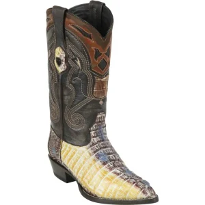 Botas de Cocodrilo Caiman Cola Original Horma Puntal Color Natural - Wild West Boots