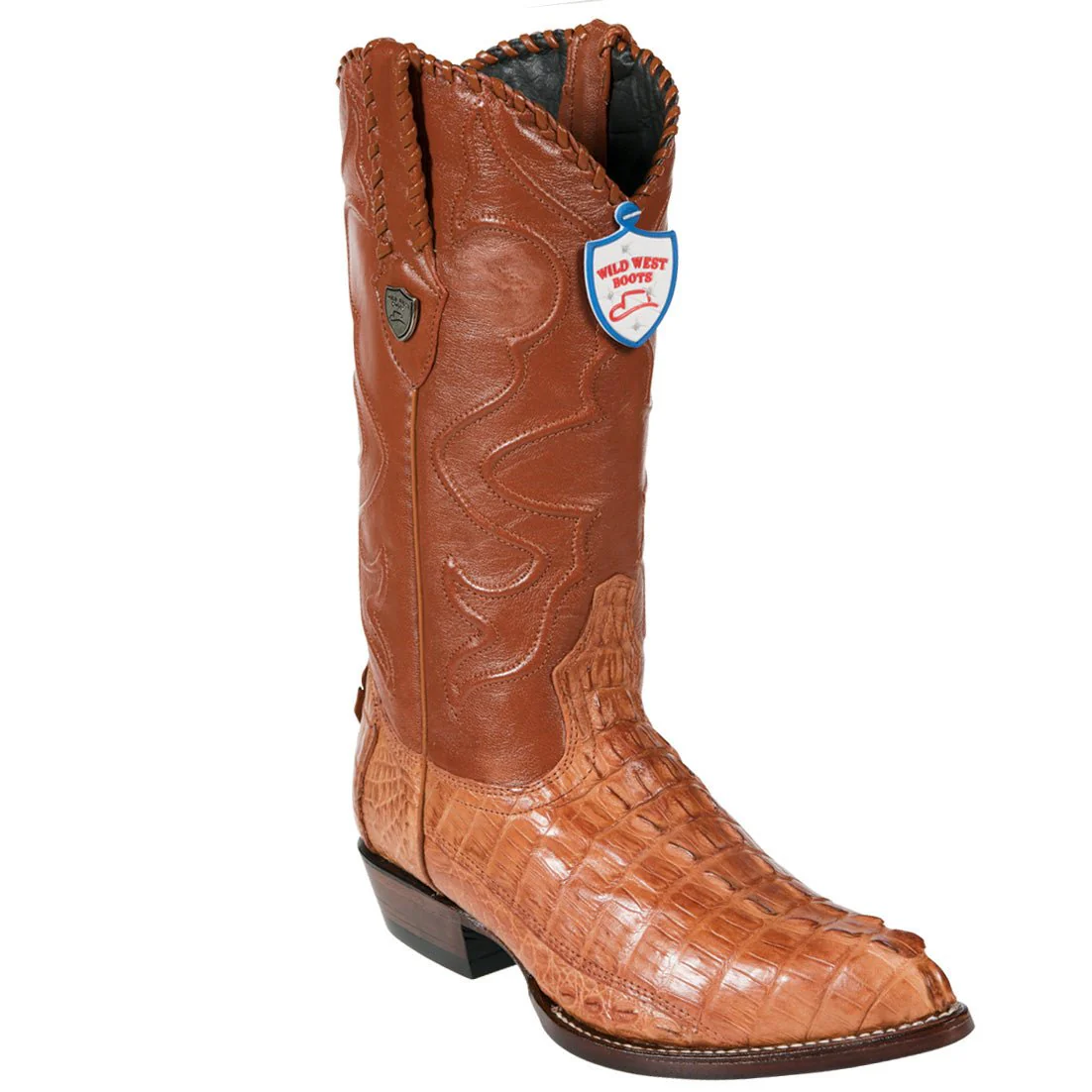 Botas de Cocodrilo Caiman Cola Original Horma Puntal Color Cognac - Wild West Boots - Imagen 2