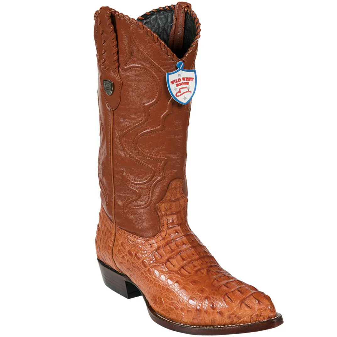 Botas de Cocodrilo Caiman Lomo Original Horma Puntal Color Cognac - Wild West Boots - Imagen 2