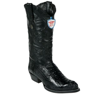 Botas de Cocodrilo Caiman Lomo Original Horma Puntal Color Negro - Wild West Boots