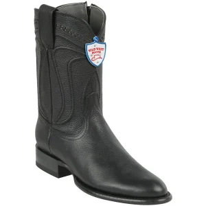 Botas de Piel Original Punta Redonda Roper Color Negro - Wild West Boots