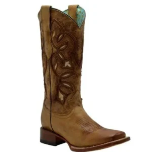 Botas de Cuero Horma Rodeo para Mujer Color Miel JB-RCANTONIA