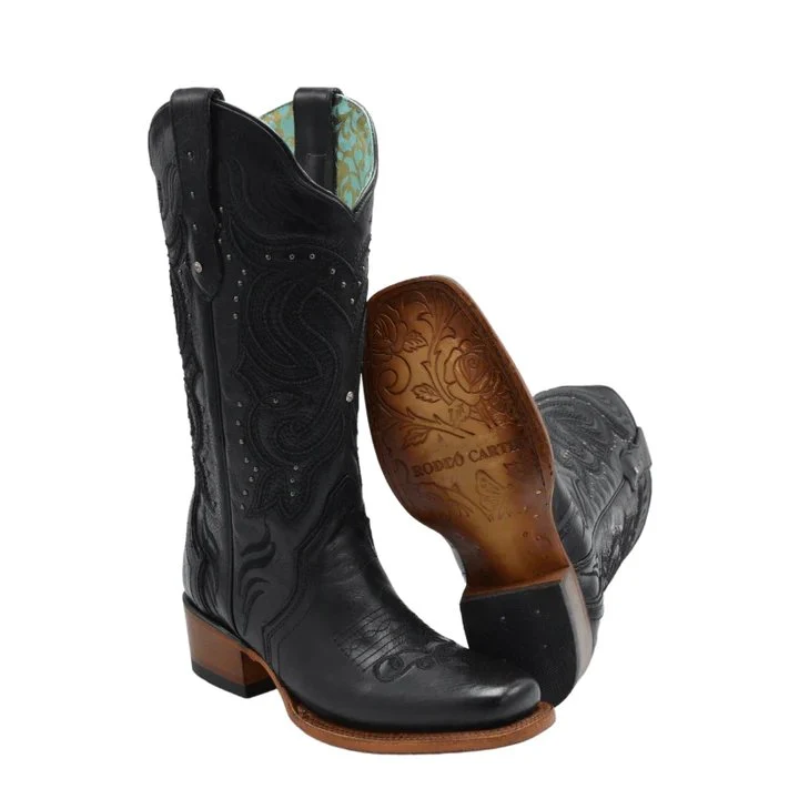 Botas de Cuero Horma Rodeo para Mujer Color Negro JB-STEPHANIEBLACK - Imagen 5