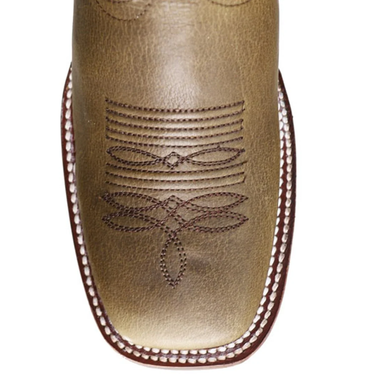 Botas de Piel Original en Punta Amplia Cuadrada para Dama Color Miel - Los Altos Boots - Imagen 4