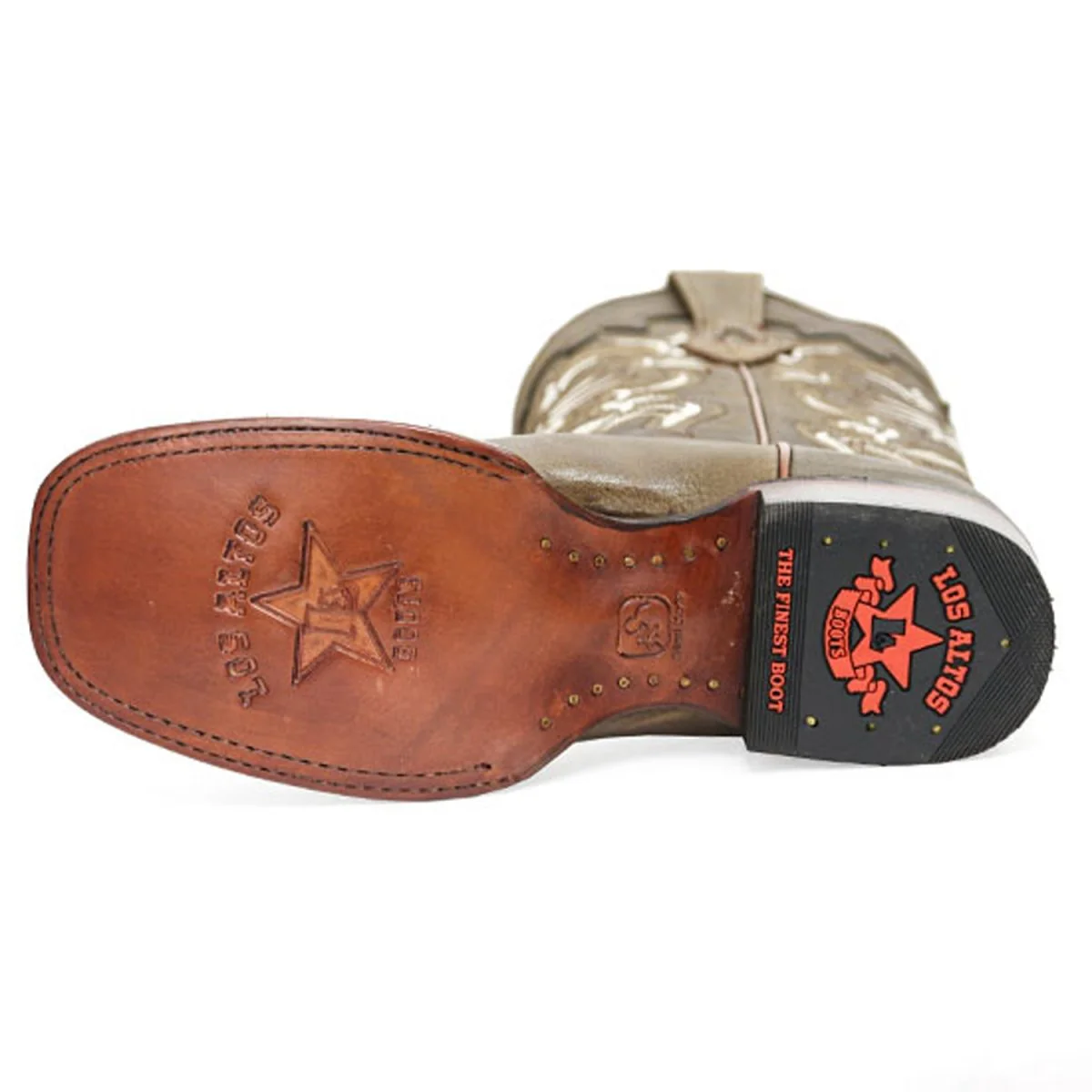 Botas de Piel Original en Punta Amplia Cuadrada para Dama Color Miel - Los Altos Boots - Imagen 5