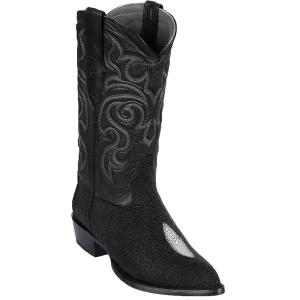 Botas de Mantarraya Original Perla Sencilla Horma Puntal Color Negro - Los Altos Boots