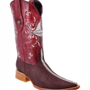Botas de Mantarraya PC Grabada Horma 3X Aladino Color Vino WD-141