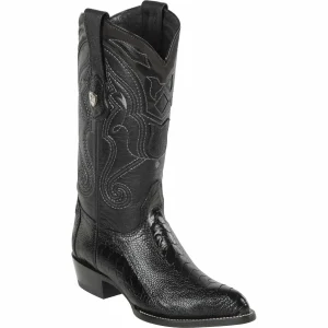 Botas de Pata de Avestruz Original Horma Puntal Color Negro - Wild West Boots