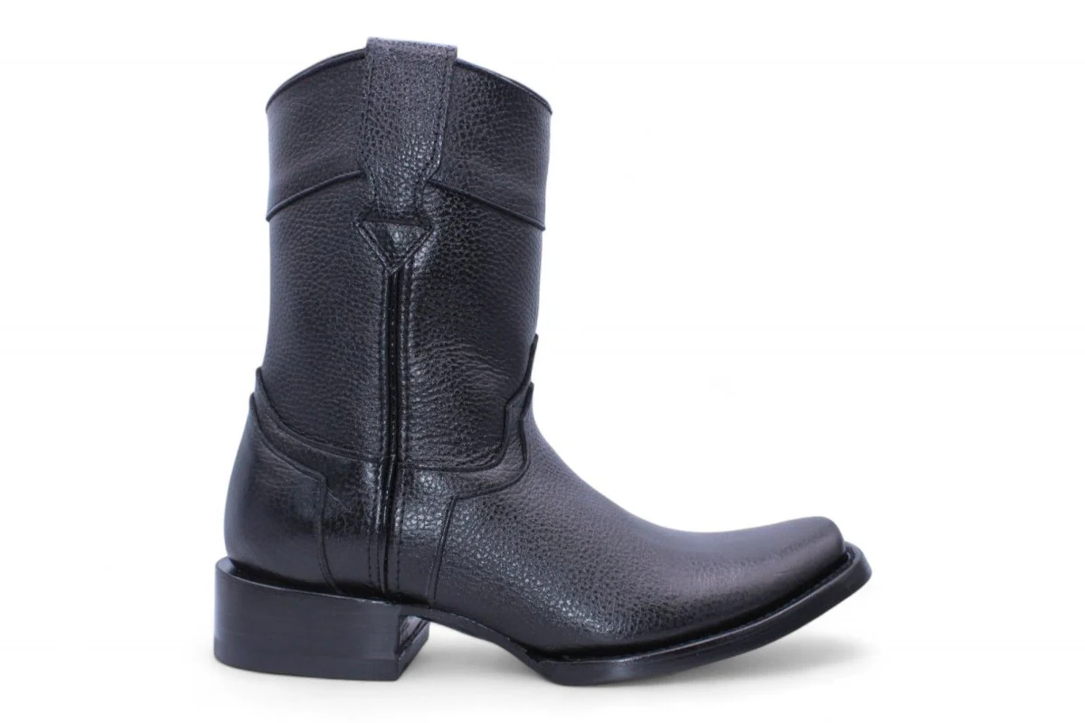 Botas de Piel Floter Punta Dubai Cuadrada Para Hombre Color Negro - Hooch Boots - Imagen 3
