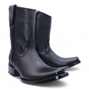 Botas de Piel Floter Punta Dubai Cuadrada Para Hombre Color Negro - Hooch Boots