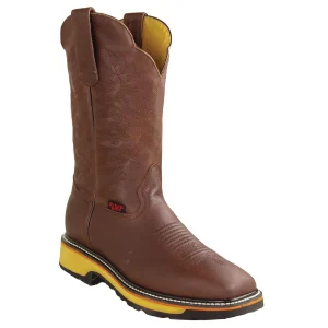 Botas de Piel Original Punta Rodeo Cuadrada Ancha Color Cafe Graso - Los Altos Boots