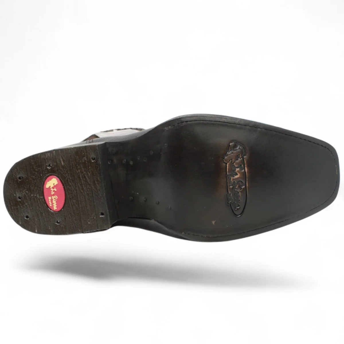 Botas de Piel Punta Cuadrada Piton Grabado Nobuck Color Cafe con Cierre - LC260 - Imagen 6