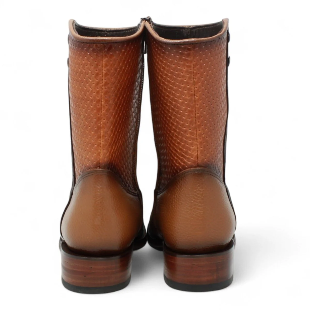 Botas de Piel Punta Dubai Cuadrada Para Hombre Color Camel con Cierre - La Sierra - Imagen 6