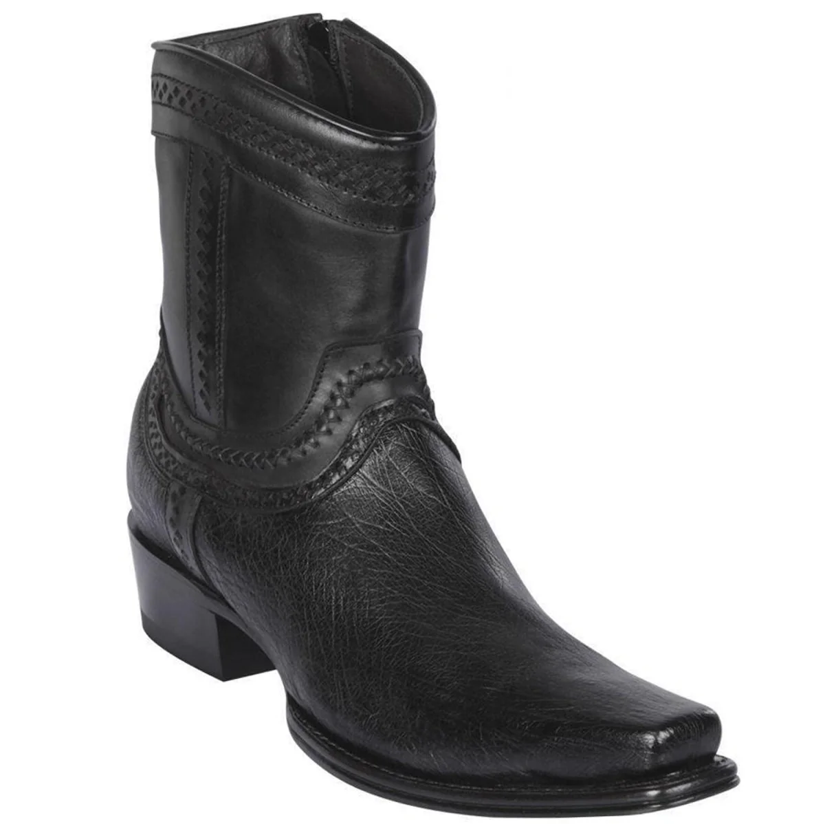 Botas Cortas de Panza de Avestruz Original Punta Europea Color Negro - Los Altos Boots - Imagen 2