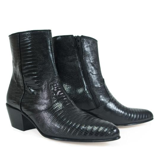 Botines de Armadillo Teju Original Horma Puntal con Zipper Color Negro - Los Altos Boots - Imagen 3