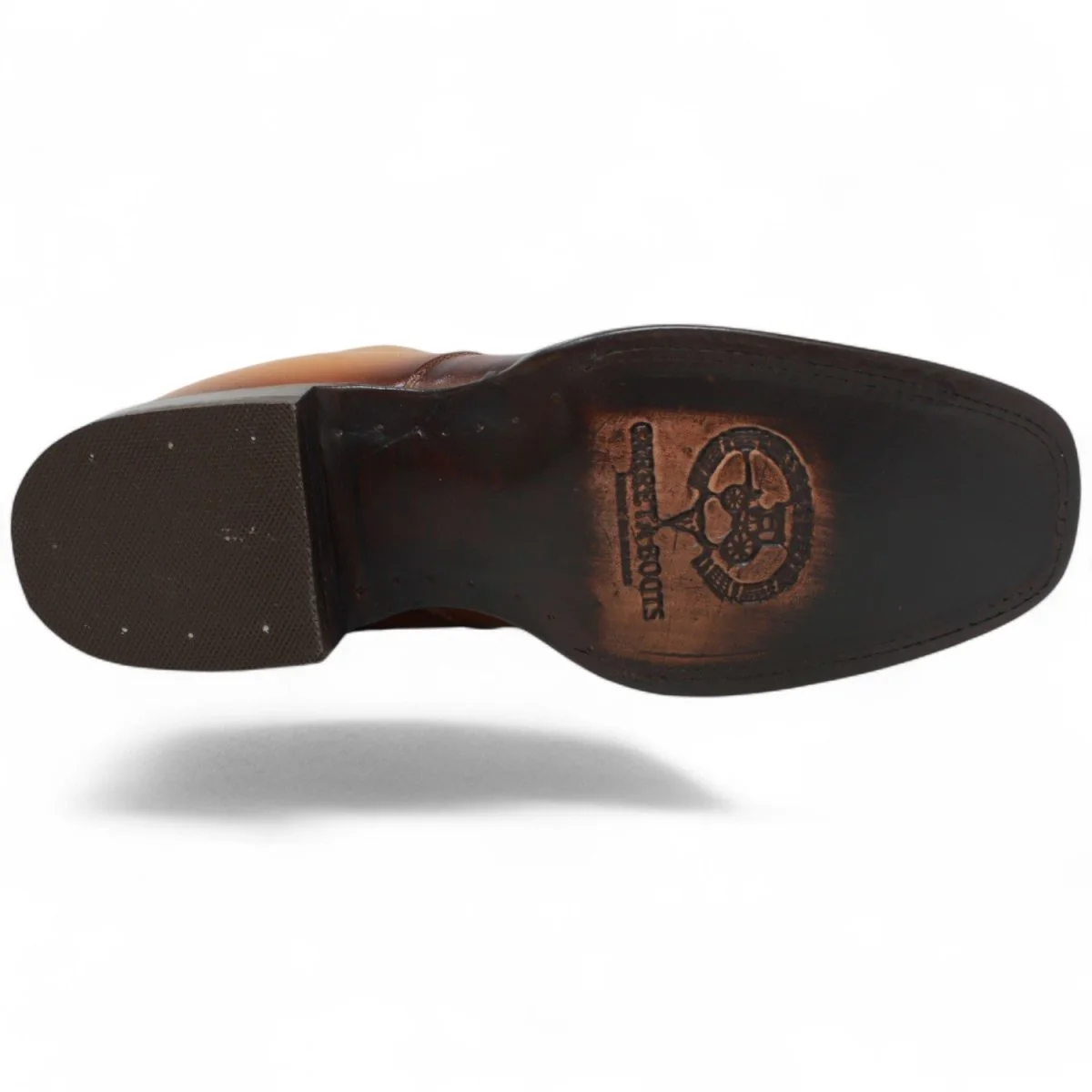 Botin de Piel Punta Dubai Cuadrada Para Hombre Color Miel-LC266 - Imagen 7