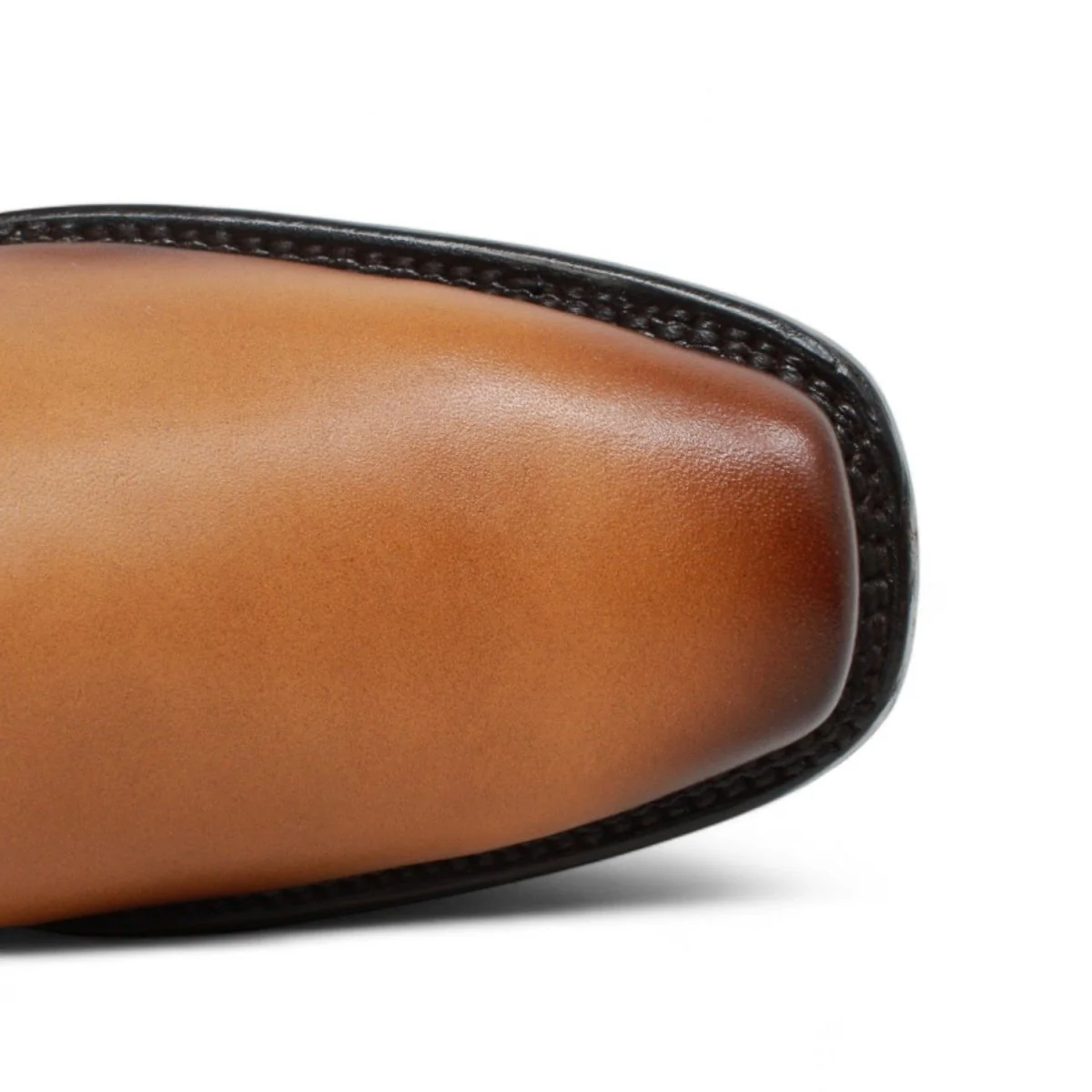 Botin de Piel Punta Dubai Cuadrada Para Hombre Color Miel-LC266 - Imagen 6