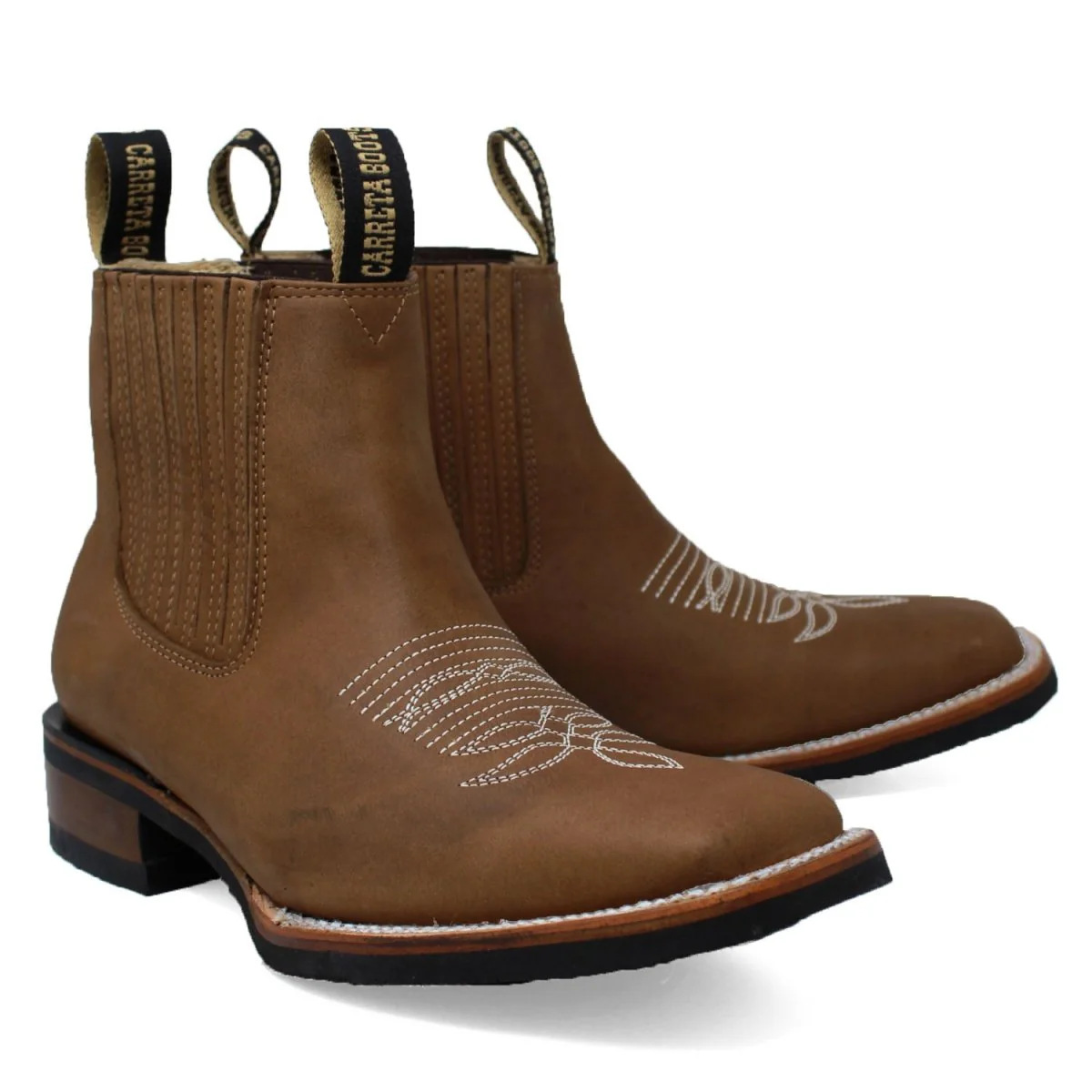 Botin Rodeo Cuadrado de PIel Original con Medallon Tan- La Sierra - Imagen 2