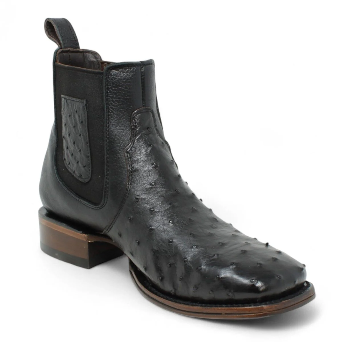 Botin Vaquero de Avestruz Original Horma Cuadrada Color Negro- Vestigium - Imagen 3