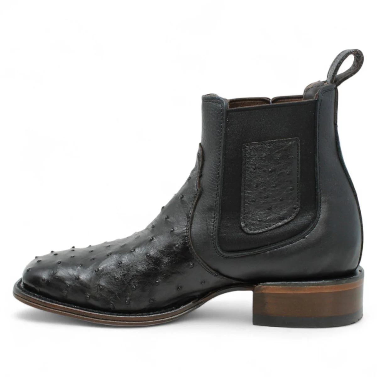 Botin Vaquero de Avestruz Original Horma Cuadrada Color Negro- Vestigium - Imagen 4