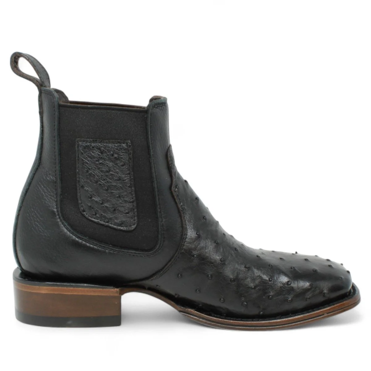 Botin Vaquero de Avestruz Original Horma Cuadrada Color Negro- Vestigium - Imagen 5