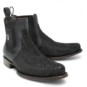 Botin Vaquero de Piton Original Horma Milan Color Negro- Vestigium