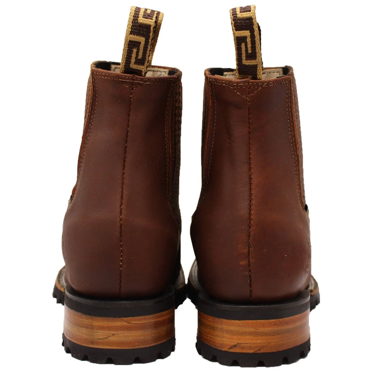Botines Charros de Punta Cuadrada con Suela de Tractor Color Roble DIE-777ROBLE - Imagen 7