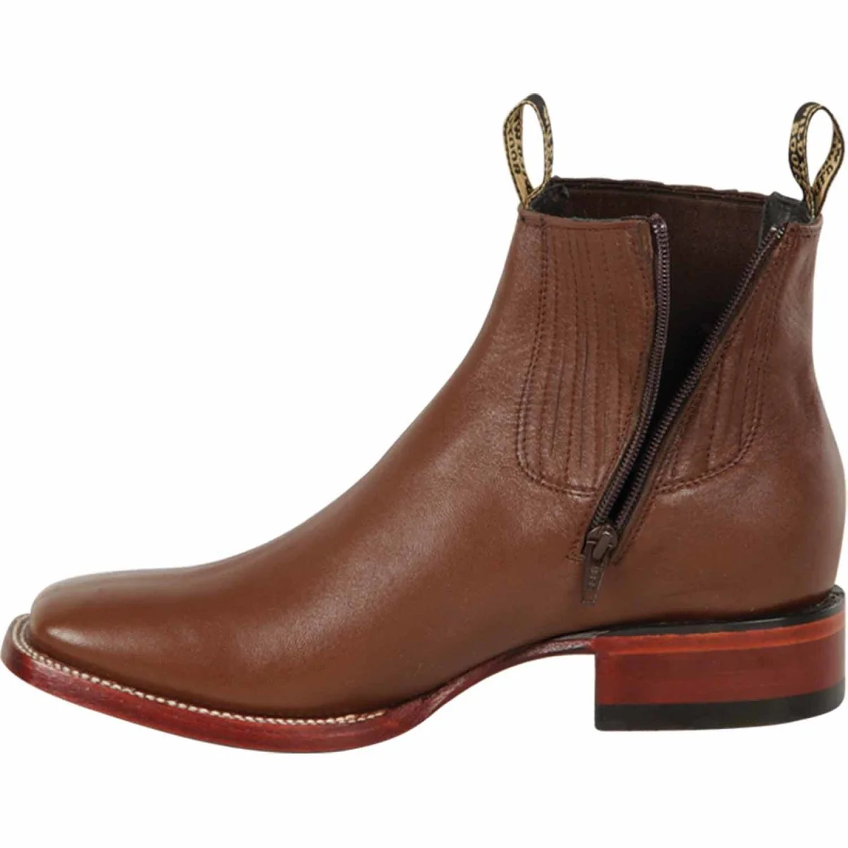 Botines de Venado Original Punta Cuadrada Color Cafe - Wild West Boots - Imagen 3