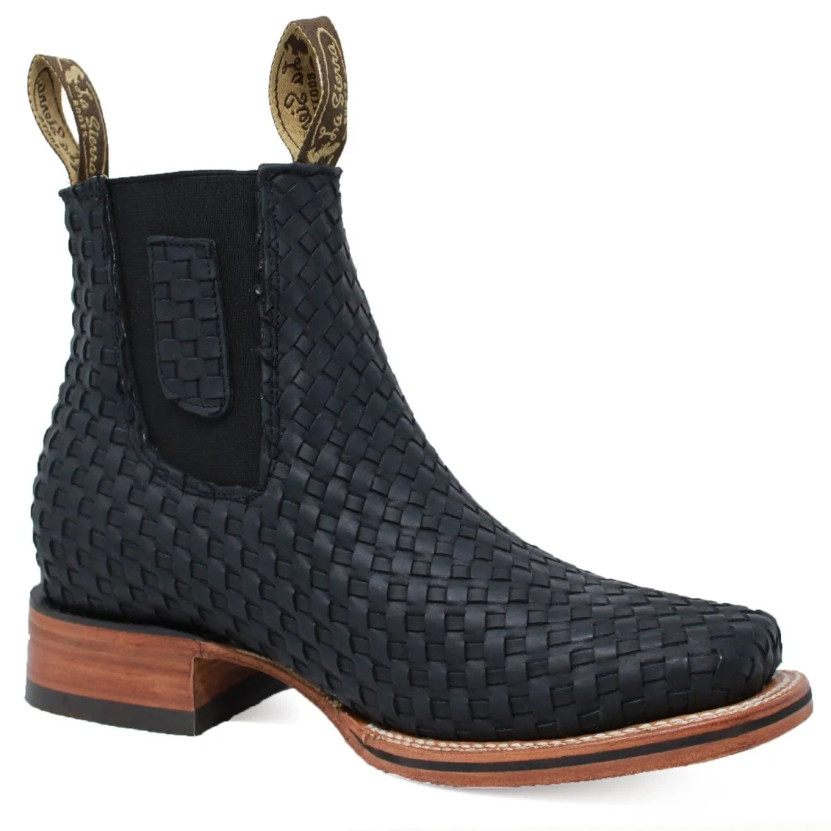 Botines Charros Punta Cuadrada de Petatillo Original Negro - Imagen 3