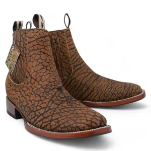 Botines de Cuello de Toro Punta Cuadrada Color Cafe Para Hombre