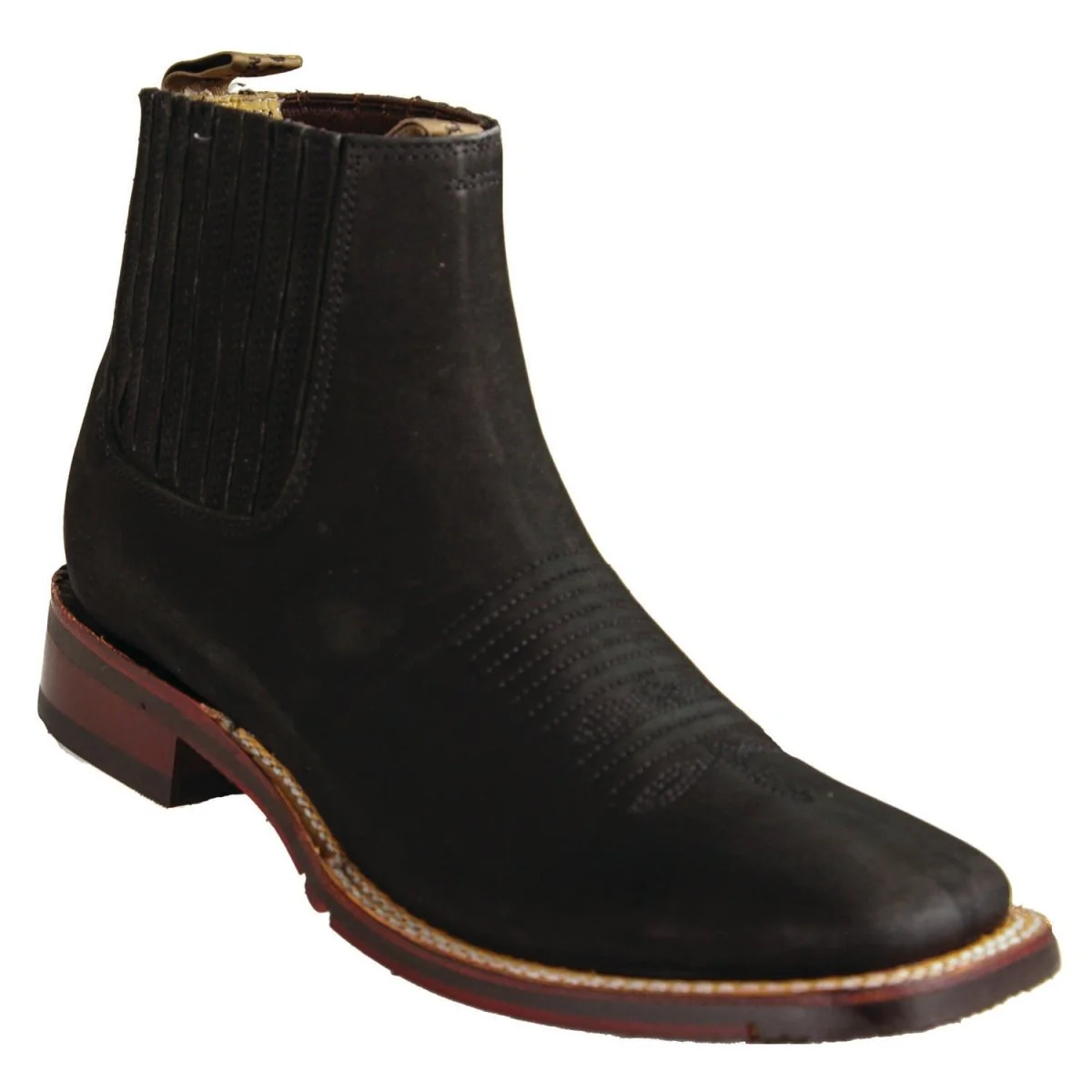 Botines de Gamuza Punta Cuadrada Ancha Color Negro - Los Altos Boots - Imagen 2