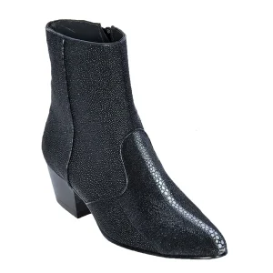 Botines de Mantarraya Original Horma Puntal con Zipper Color Negro - Los Altos Boots