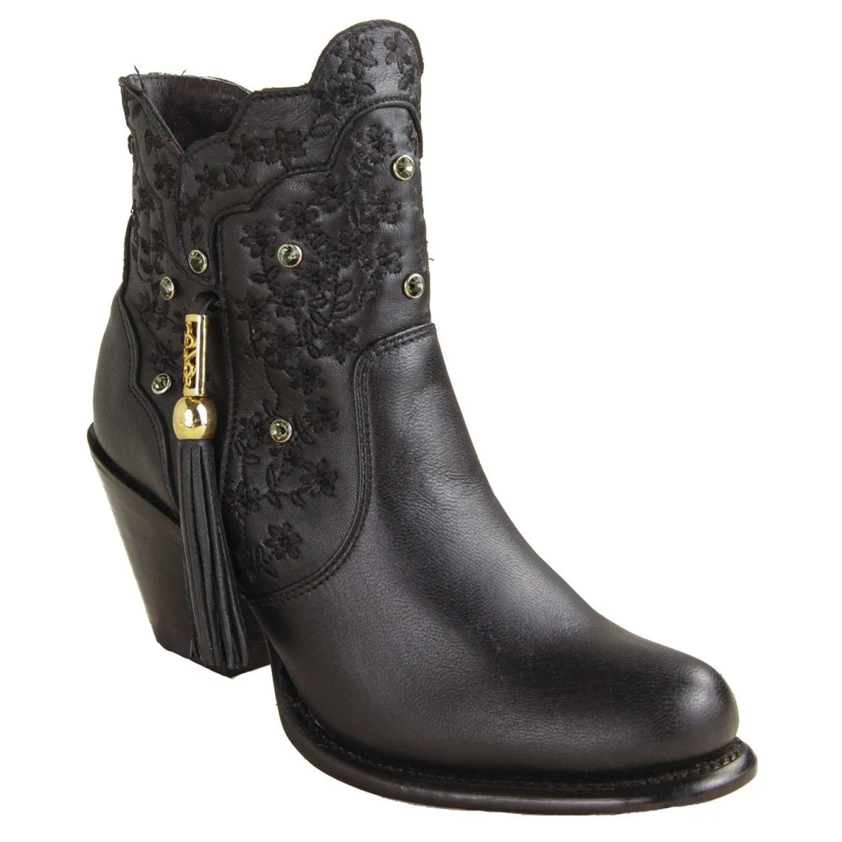 Botines de Piel Original Ximena Punta Oval Para Dama Color Negro - Los Altos Boots - Imagen 2