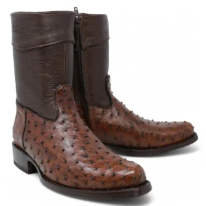 Botines Diamond de Avestruz Original Punta Oval