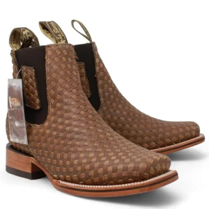 Botines Punta Cuadrada de Petatillo Bi-Color