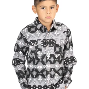 Casual Long-Sleeve Shirt by El General Black 44415