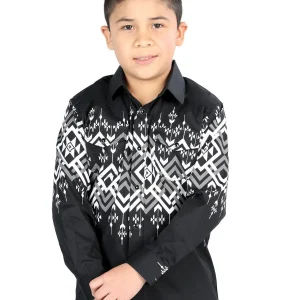 Casual Long-Sleeve Shirt by El General Black 44466