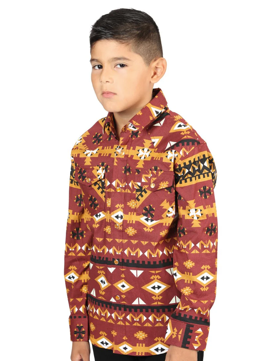 Casual Long-Sleeve Shirt by El General Brick 44445 - Imagen 2