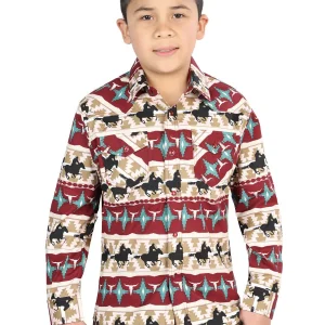 Casual Long-Sleeve Shirt by El General Ivory 44492