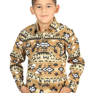 Casual Long-Sleeve Shirt by El General Mustard 44442