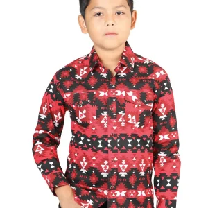 Casual Long-Sleeve Shirt by El General Red 44414