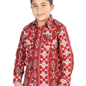 Casual Long-Sleeve Shirt by El General Red 44510