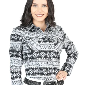 Casual Long-Sleeve Shirt by El General White/Black 44405