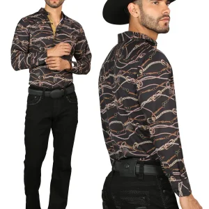 Centenario Men's Black Denim with Dark Embroidered Details 45312