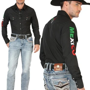 Centenario Men's Premium Denim Boot Cut Pants - Black 45532