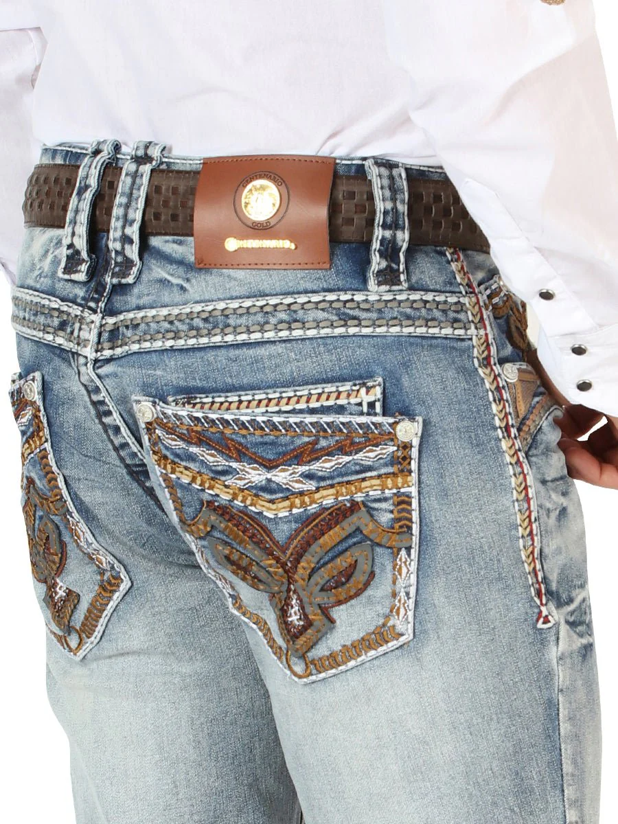 Centenario Men's Premium Denim Boot Cut Pants - Dark Blue 45530 - Imagen 6