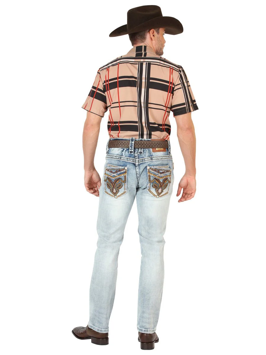 Centenario Men's Premium Denim Boot Cut Pants - Light Blue 45531 - Imagen 5