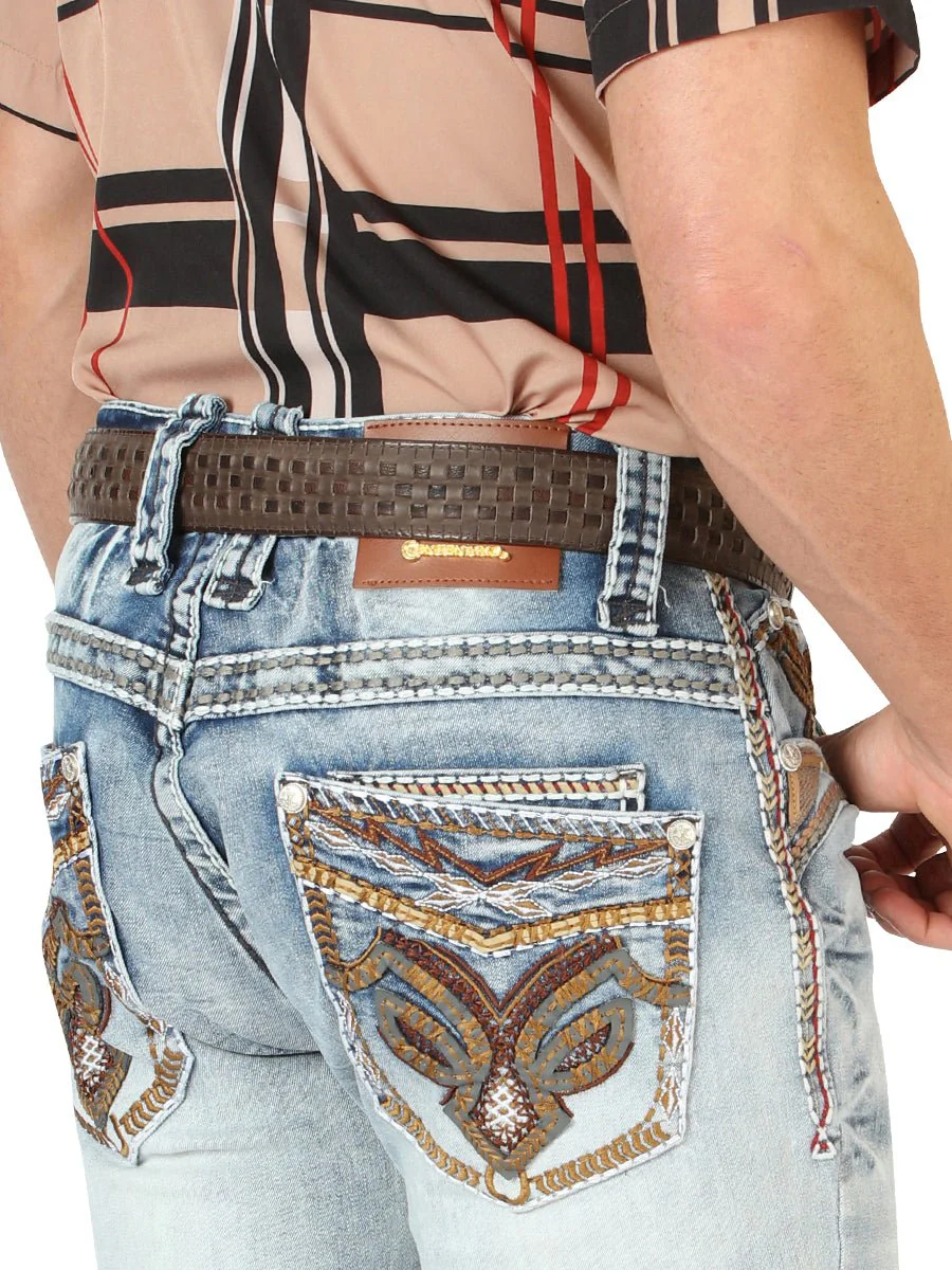 Centenario Men's Premium Denim Boot Cut Pants - Light Blue 45531 - Imagen 6